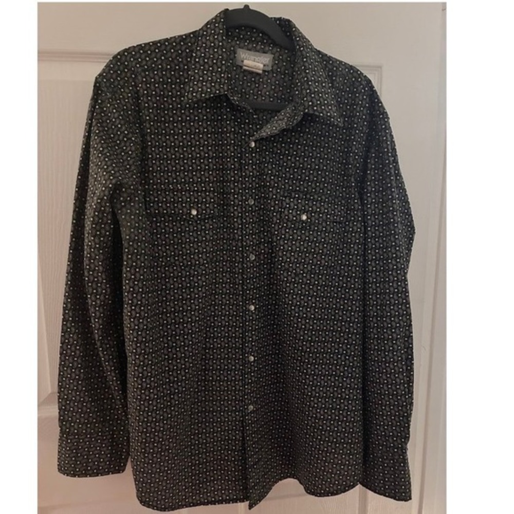 Vintage Wrangler Wrancher Shirts Mens XL Long Sleeve Print Snap Button Western